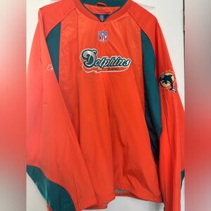 Reebok NFL vintage Miami Dolphin Team Apparel Orange Jacket.  Dolphin Fans.